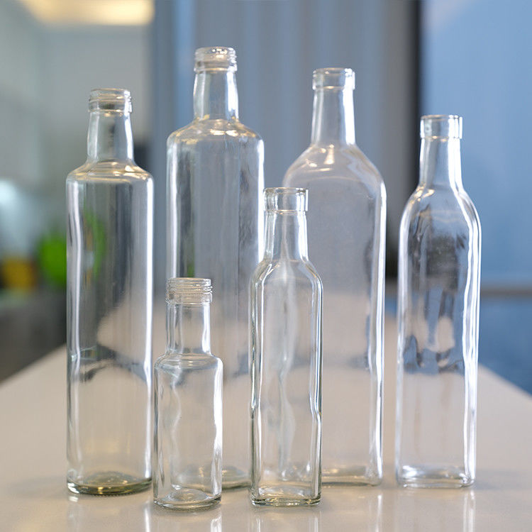 Τροφική ποιότητα 250 ml 500 ml 750 ml Διαυγές στρογγυλό γυαλί Marasca μπουκάλια ελαιολάδου με καπάκι