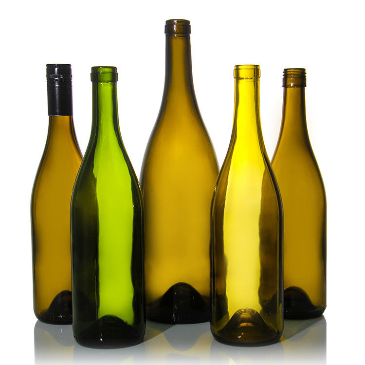 32oz 750ml Προσαρμοσμένο πορτοκαλί κρασί γυάλινο μπουκάλι με φελλό