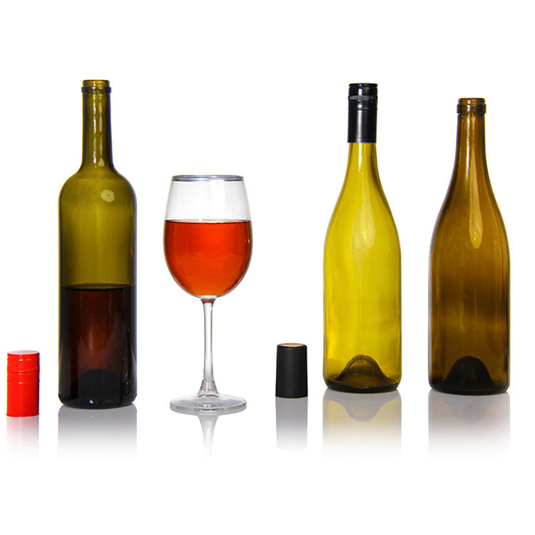 Προσαρμοσμένη ετικέτα 500 ml 750 ml παγωμένα διαυγή μαύρα στρογγυλά μπουκάλια κρασιού για γάμο