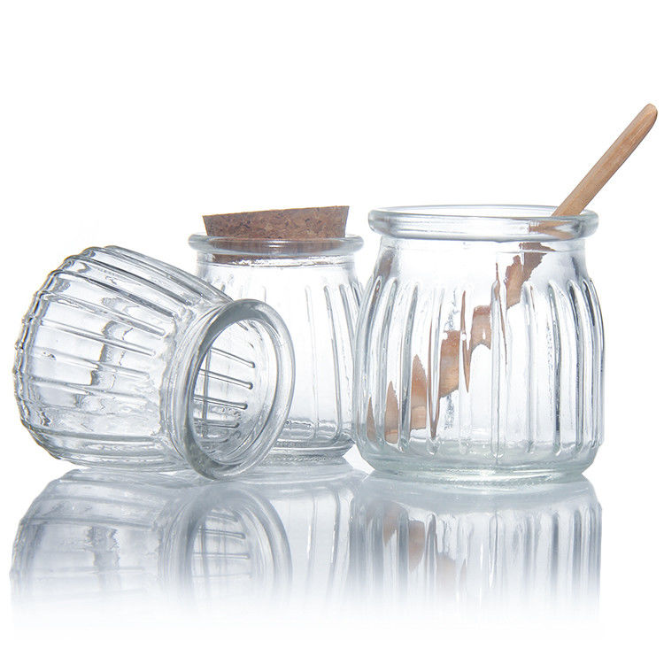 100 ml 200 ml Mini Round Clear Glass Milk Yogurt Pudding Jar με ξύλινο καπάκι