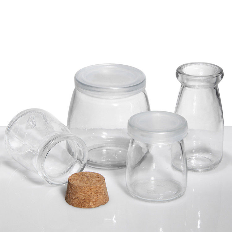 8oz άδεια γυάλινη μπουκάλι για το γιαούρτι βάζο πουτίγκα και φρέσκο μπουκάλι γάλα με κάλυμμα φελλού