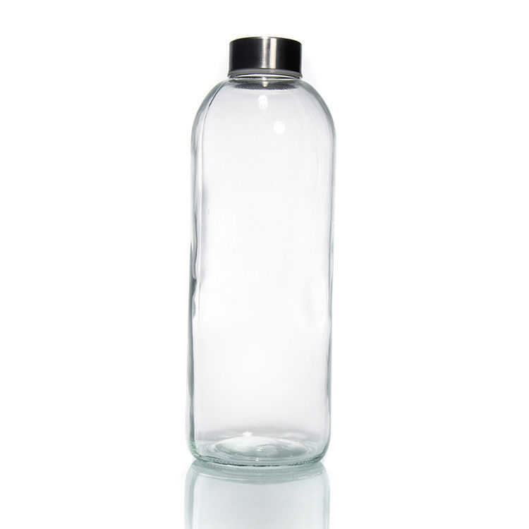 Εξωτερικό 35 ml 500 ml στρογγυλό αθλητικό γυάλινο μπουκάλι νερού υψηλής βαροσιλικικής περιεκτικότητας με σιλικόνιο