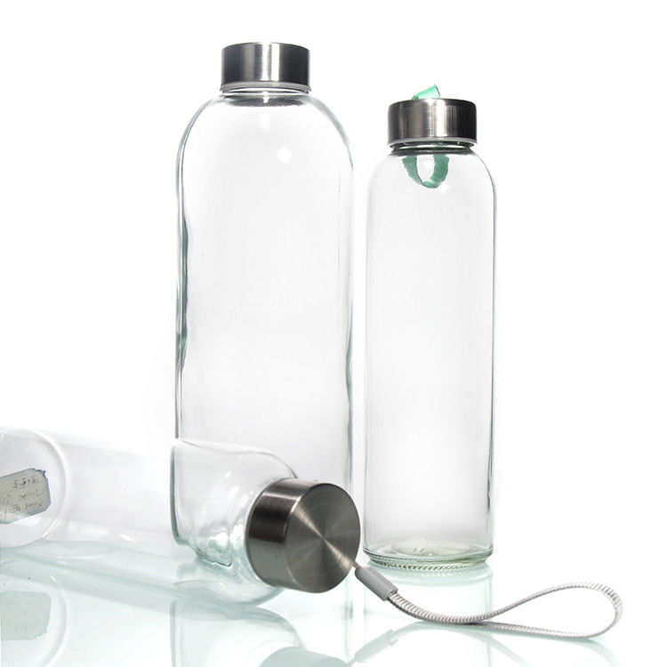 Νέο σχεδιασμό 350ml/500ml High Borosilicate γυάλινο μπουκάλι νερού με κάλυμμα από ανοξείδωτο χάλυβα