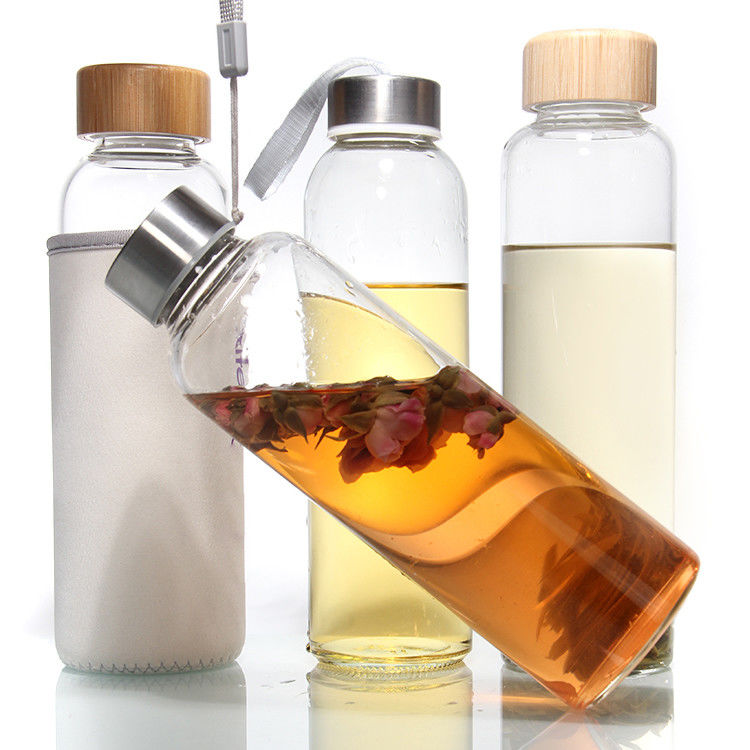 Γυάλινα μπουκάλια Περιβαλλοντικά φιλικά Bpa Ανεξάντλητο Κάλυβα Κέπα 500 ml Πιεστικό γυάλινο μπουκάλι νερού
